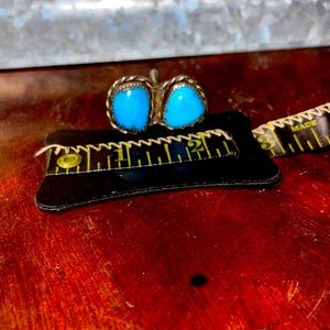 Vintage turquoise double stone Ring size 5-6💙💚